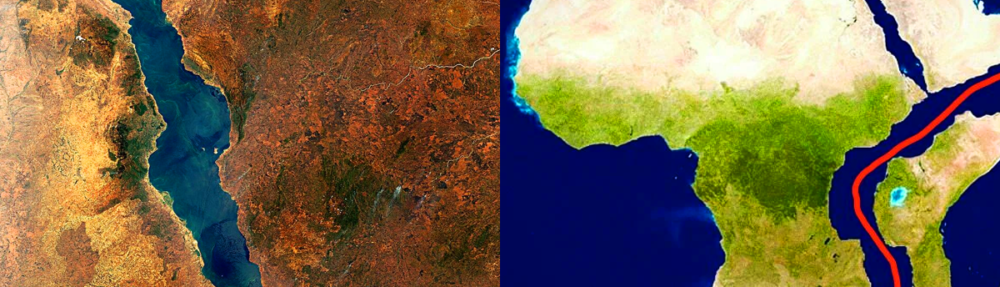 Imagem mostra a o continente Africano se divindindo