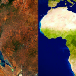 Imagem mostra a o continente Africano se divindindo