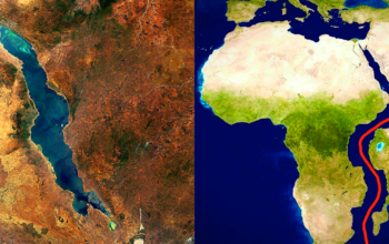 Imagem mostra a o continente Africano se divindindo